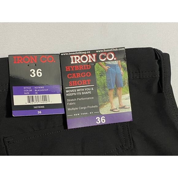 IRON CO. Cargo Belted Shorts Black Size 36 NEW - Picture 4 of 6